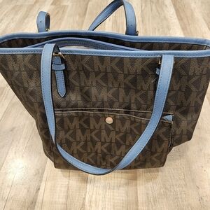 Michael Kors Brown and Blue Shoulder Bag